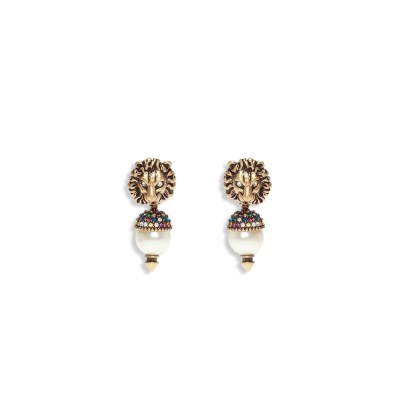GUCCI LION HEAD EARRINGS 580603